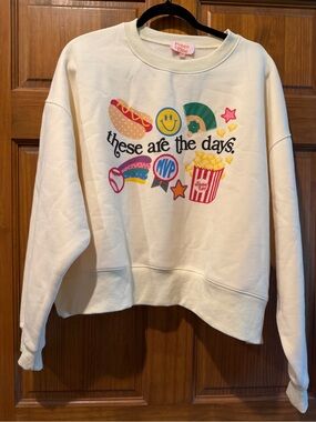 NWT! Sz L/Xl Poppy & Pine These Are The Days Graphic crop Sweatshirt